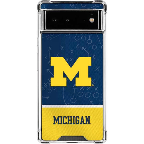 University of Michigan Jersey Split Google Pixel 6 Clear Case